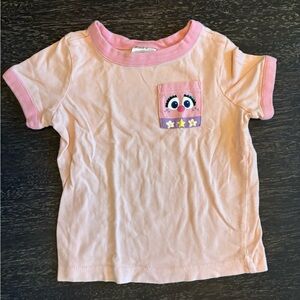 Hanna Andersson Sesame Street Pink T-Shirt with Abby Pocket